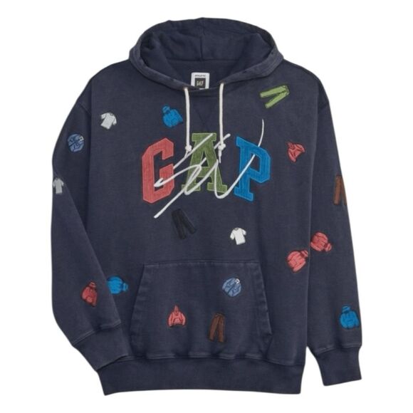 Gap Re-Issue × Sean Wotherspoon Embroidered Arch Logo Hoodie Sweatshirt M - Picture 1 of 16